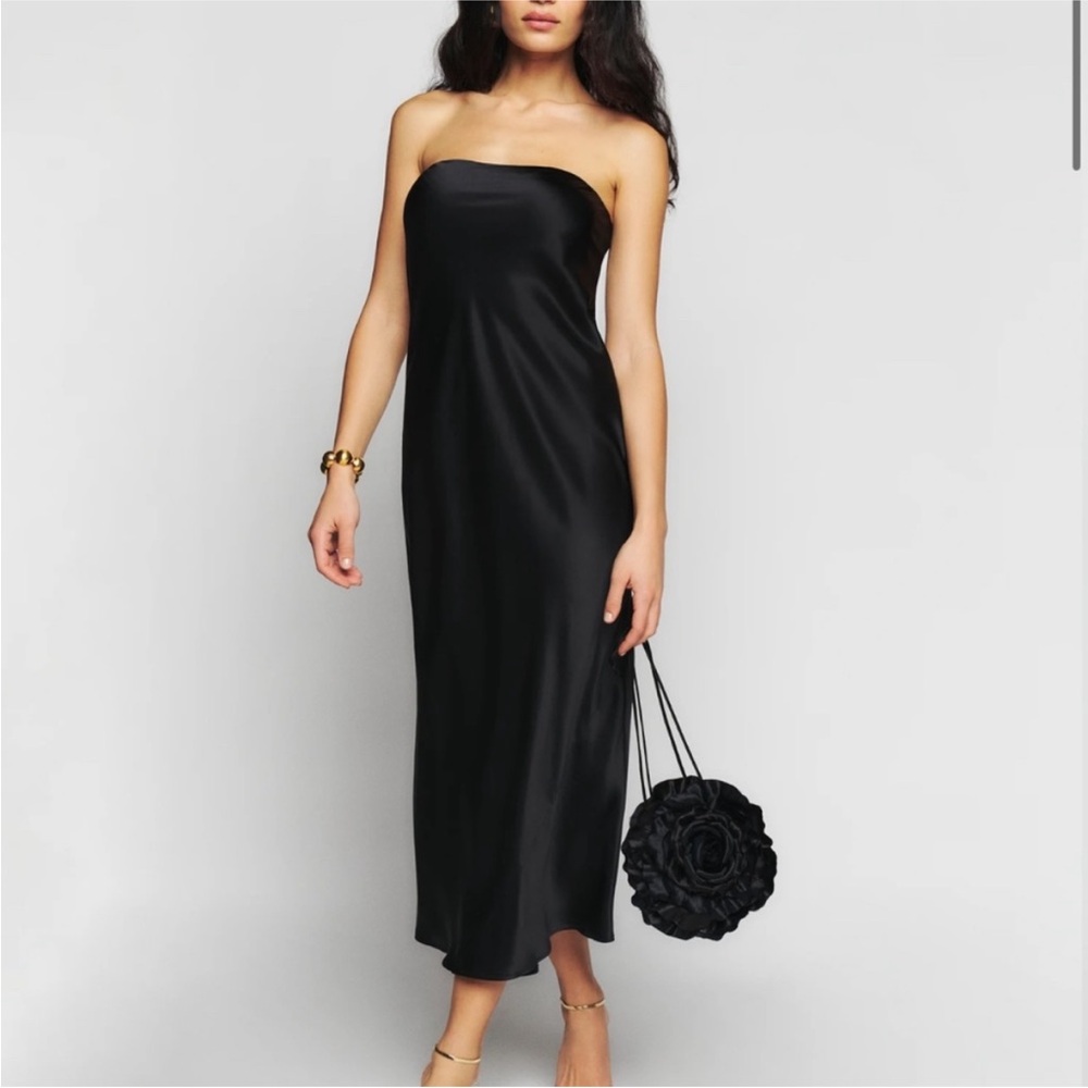 NWT Reformation Joana Silk Dress in Black size XS